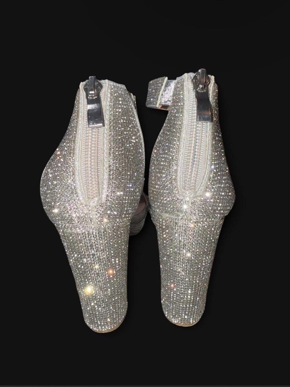 Windsor Silver Rhinestone Heels - Picture 4 of 8